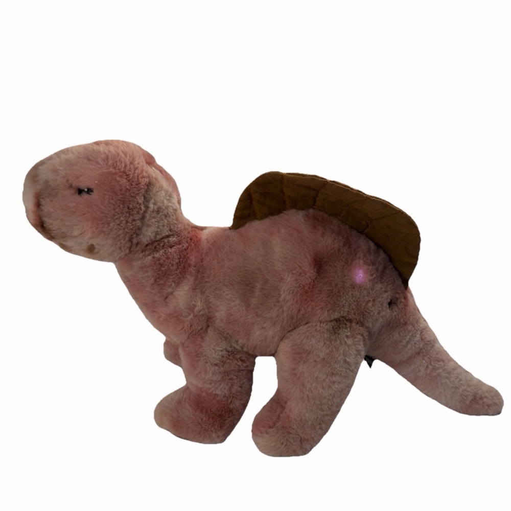 FAO Schwarz Glow Bright Pink Triceratops Dinosaur Plush Toy